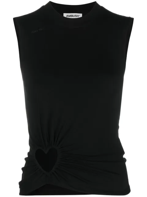 AMBUSH heart cut-out top Black BWAD049S23JER0011000