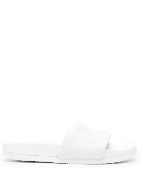 AMBUSH quilted-logo leather slides White BMIC001S23LEA0010100