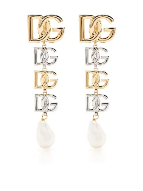 Dolce & Gabbana DG-logo clip-on drop earrings Gold WEP2L2W1111