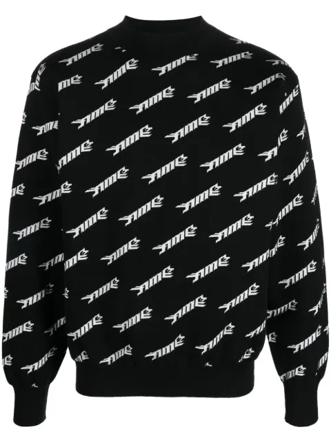 AMBUSH logo-intarsia crew-neck jumper Black BMHE028S23KNI0011001
