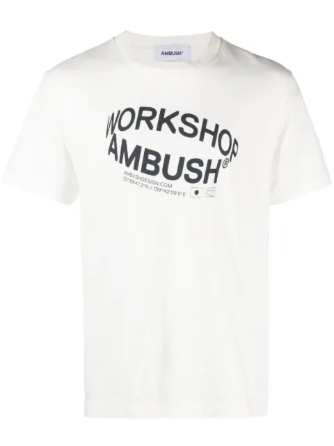 AMBUSH Revolve logo-print cotton T-shirt White BWAA037S23JER0010247