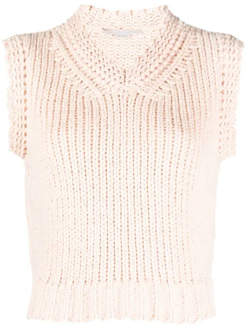 Stella McCartney chunky-knit V-neck vest Pink 6K03013S2366