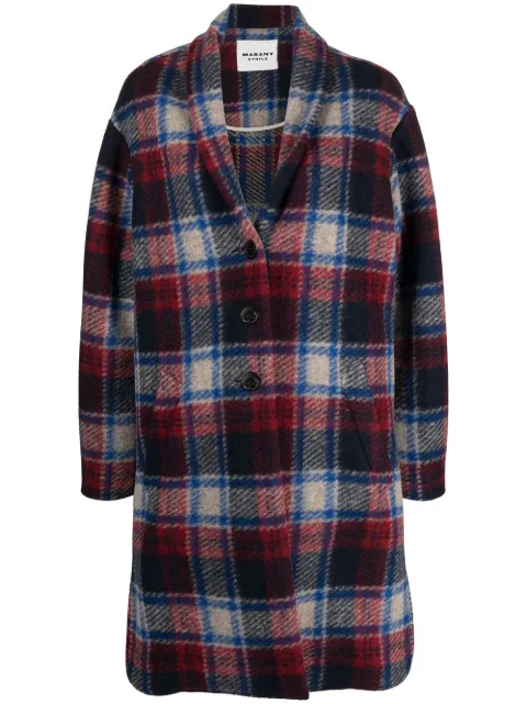 MARANT ÉTOILE Gabriel checked coat Blue MA0019FAA1D24E