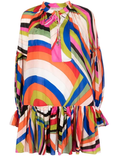 PUCCI Iride-print cotton minidress Blue 3ERG353E784