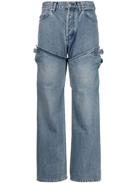 AMBUSH detailed straight-leg jeans Blue BWYB008S23DEN0014900