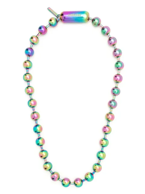 AMBUSH iridescent-effect ball chain necklace Green BMOB119S23BRA0018400