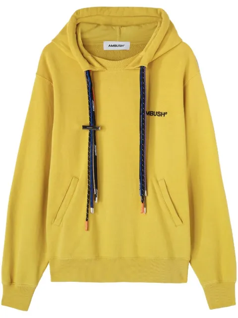 AMBUSH multicord-drawstring organic cotton hoodie Yellow BMBB021S23FLE0011610