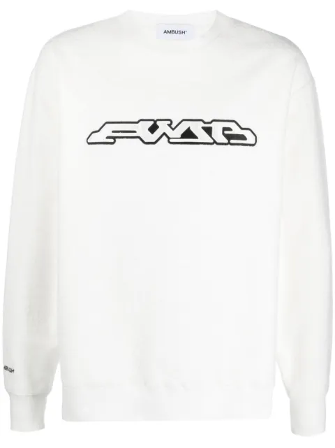 AMBUSH logo-print long sleeves sweatshirt White BMBA030S23FLE0010203