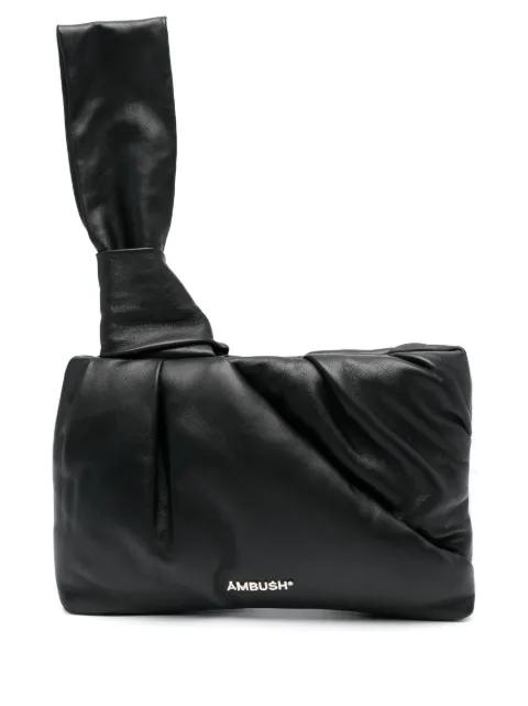 AMBUSH Nejiri leather clutch bag Black BWNM007S23LEA0011000