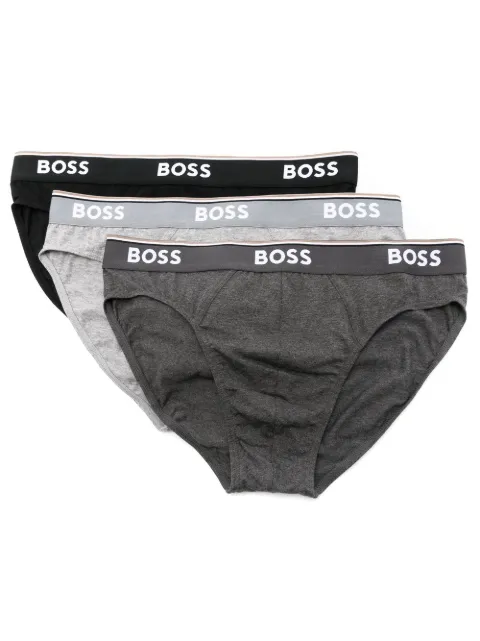 BOSS stripe-trim briefs (pack of 3) Grey 50475273