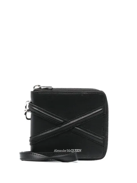 Alexander McQueen engraved-logo bi-fold wallet Black 7263191AAD0
