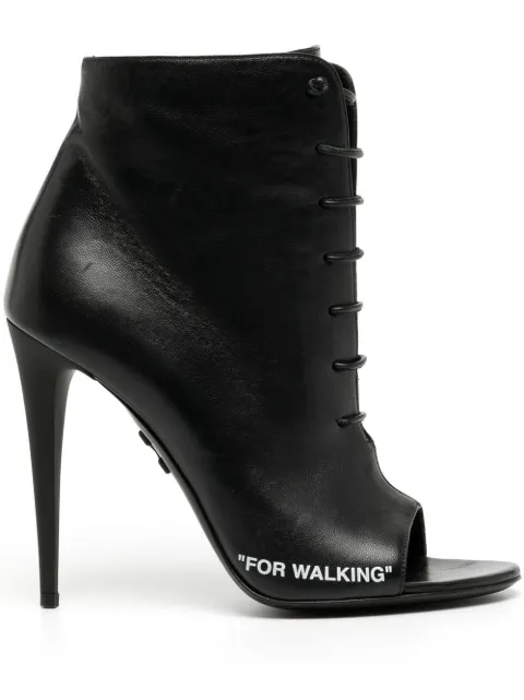 Off-White open toe leather boots Black OWIA042R184801731000