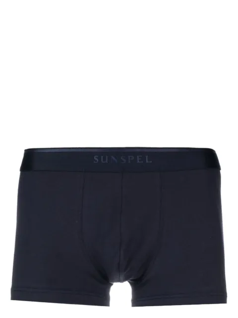 Sunspel logo-waistband stretch-cotton boxers Blue MTRU4615BUAA