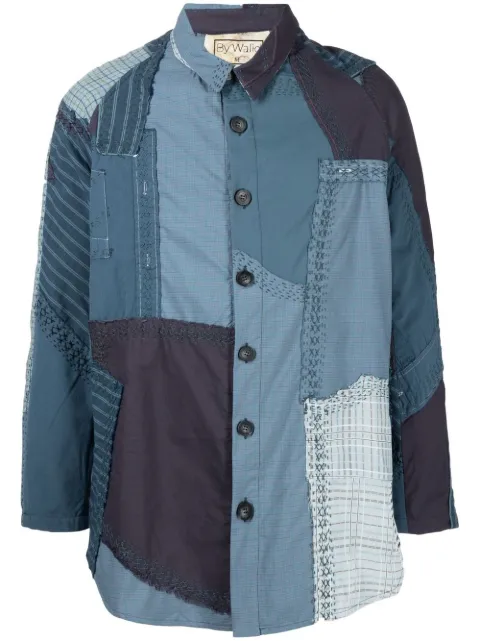 By Walid Miles panelled shirt jacket Blue 210981M