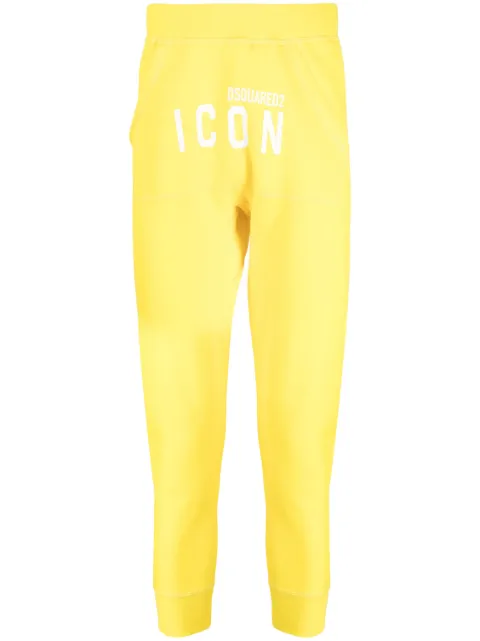 DSQUARED2 Icon-print track pants Yellow S79KA0001S25516