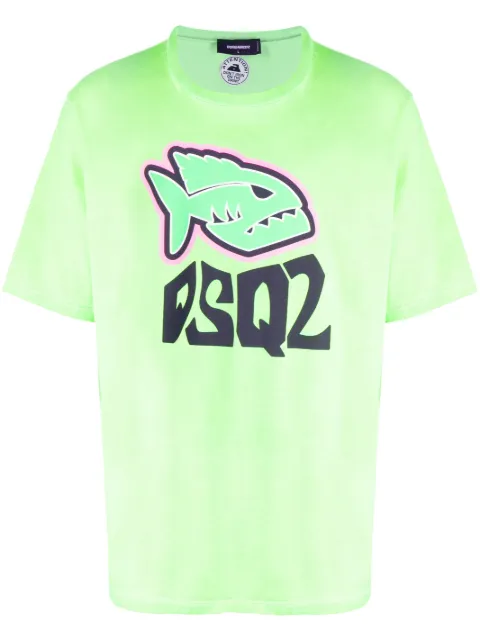 DSQUARED2 logo-print cotton T-shirt Green S71GD1271S20694