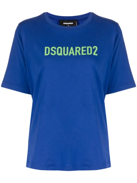 DSQUARED2 logo-print cotton T-shirt Blue S75GD0283S24321