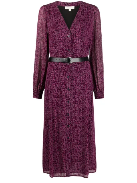 Michael Michael Kors belted-waist midi dress Pink MR38Y467NH