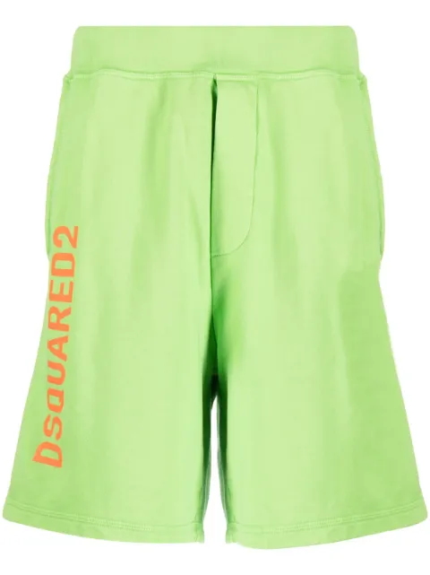 DSQUARED2 cotton logo print shorts Green S74MU0768S25538