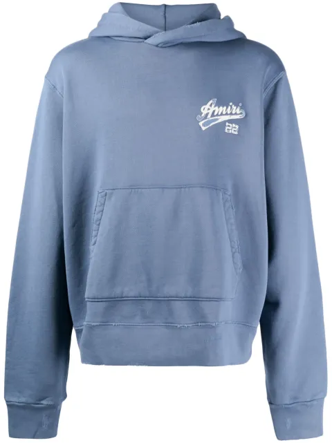 AMIRI logo-print hoodie Blue SS23MJG007369