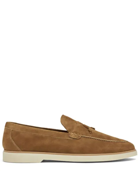 Magnanni almond-toe suede loafers Brown 25112