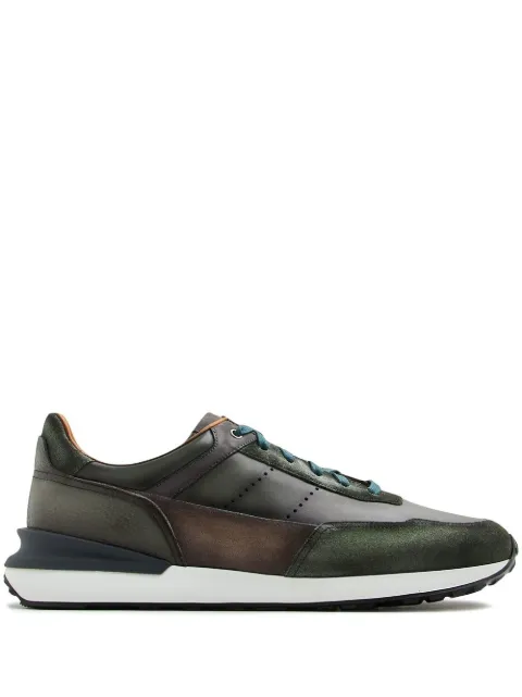 Magnanni panelled low-top sneakers Green 24454
