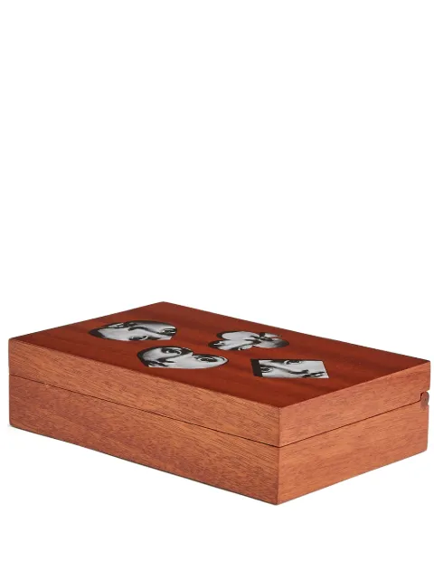 Fornasetti Visi hand-painted card box Brown C36X193