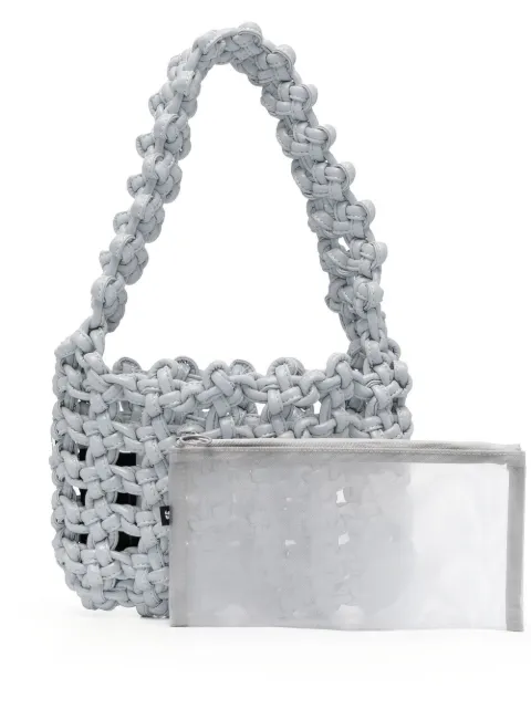 Kara reflective Knot Armpit bag Grey HB345E0995