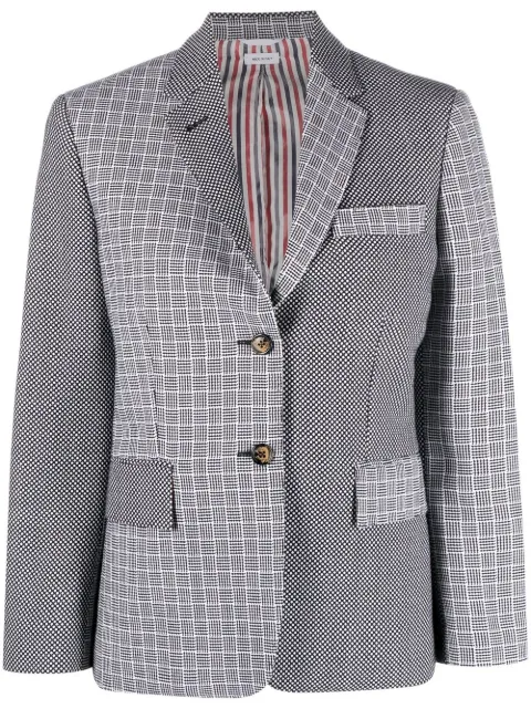 Thom Browne mix-print single-breasted blazer Black FBC637FF0341
