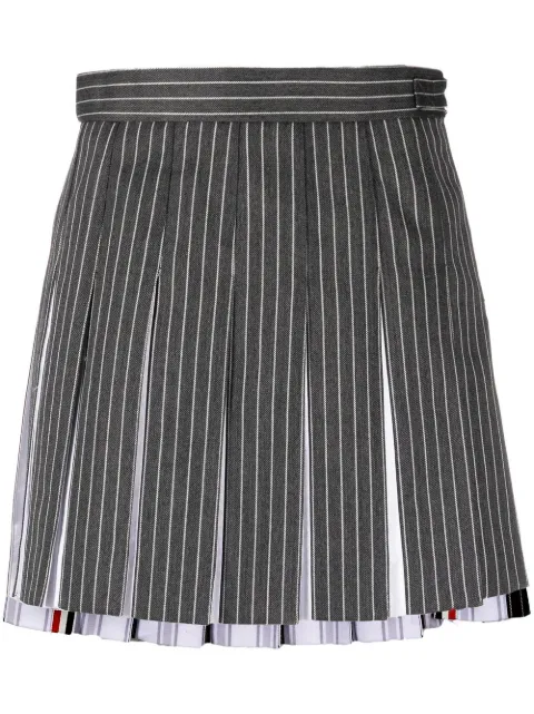Thom Browne pinstripe-print pleated skirt Grey FGC724AF0330