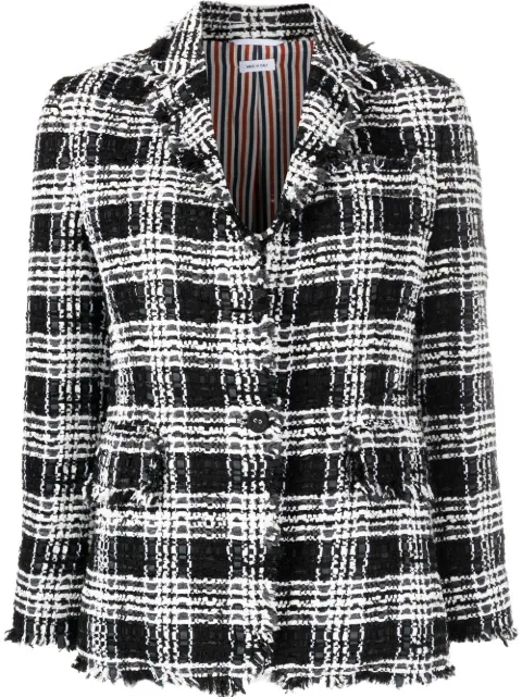Thom Browne check-pattern tweed jacket Black FBC700TF0363
