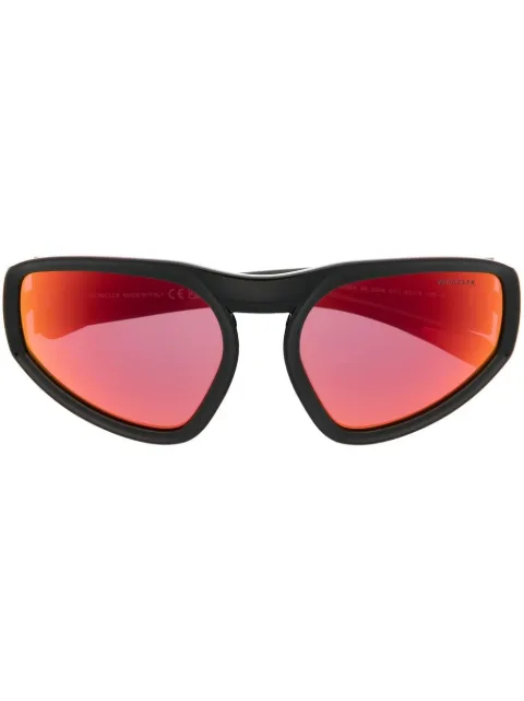 Moncler Eyewear Pentragra shield-frame sunglasses Black ML0248S