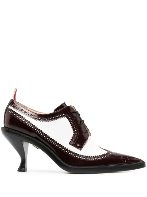 Thom Browne soft spazzolato longwing spectator brogue shoes heel 75mm Red FFH223BL0043