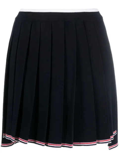 Thom Browne Full Needle knitted pleated skirt Blue FKK116AY1002