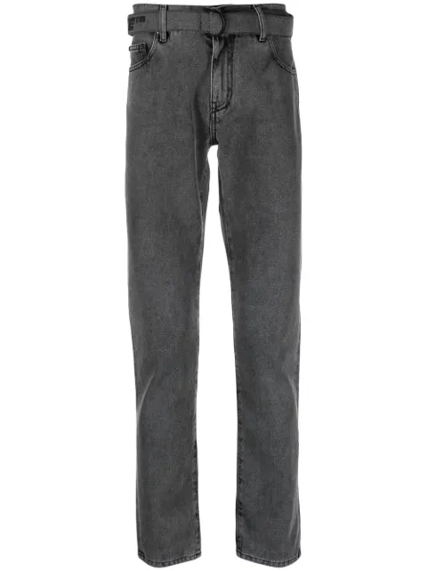Off-White belted straight-leg jeans Grey OMYA127C99DEN0011210