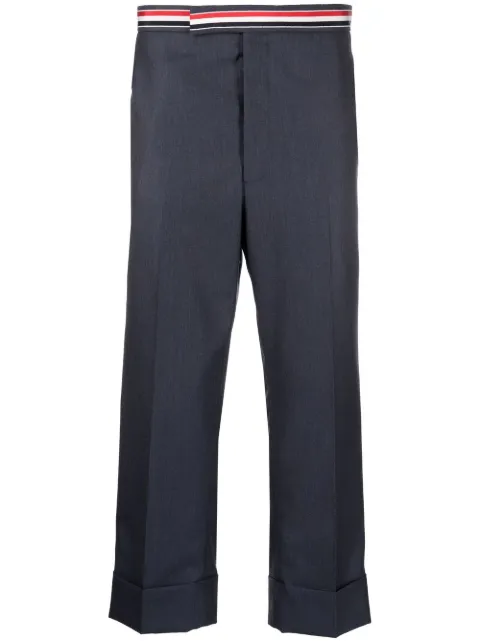 Thom Browne RWB-band cropped trousers Blue MTC208AF0371