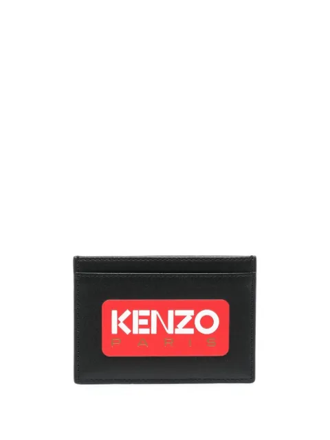 Kenzo logo-print leather cardholder Black FD55PM820L41