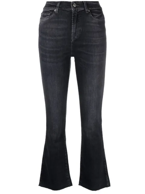 7 For All Mankind cropped flared jeans Black JSHSC340IW