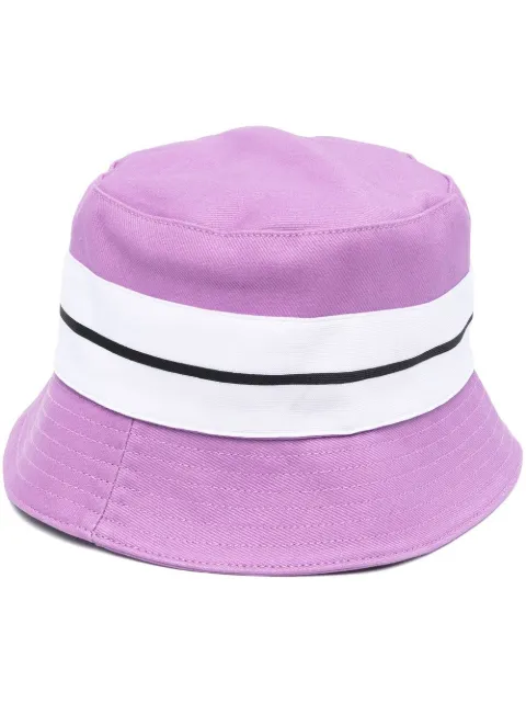 Palm Angels striped-trim bucket hat Purple PWLA013F22FAB0013701