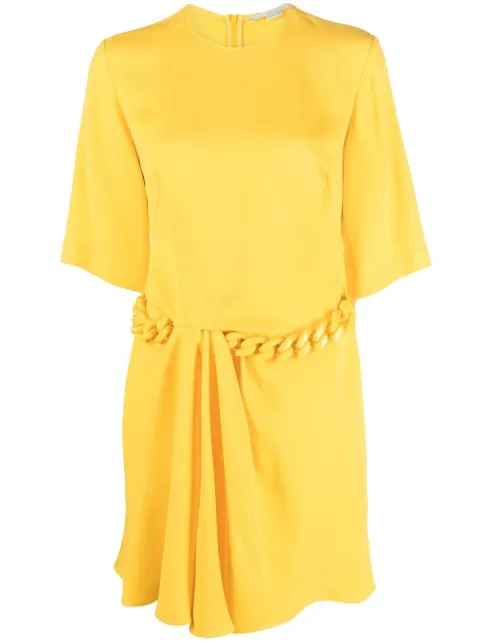 Stella McCartney chain link-detail minidress Yellow 6A01413AU354