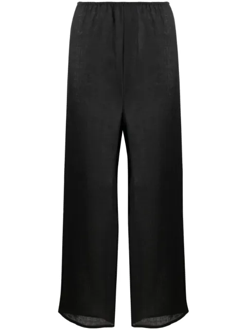 Baserange Domond wide-leg linen trousers Black TRDOSL000