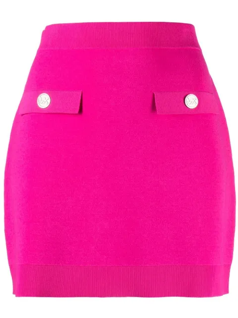 Michael Michael Kors logo-embossed buttoned miniskirt Pink MR3708G33D