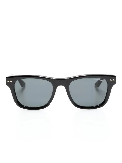 Montblanc logo-plaque square-frame sunglasses Black MB0254S001