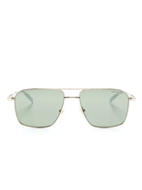 Montblanc logo-plaque square-frame sunglasses Gold MB0278S002