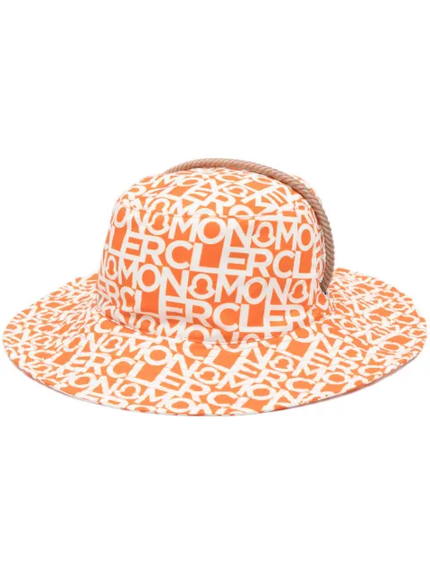 Moncler all-over graphic-print sun hat Orange I10933B00039596S8