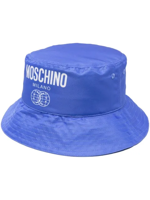Moschino logo-print bucket hat Blue A92218271