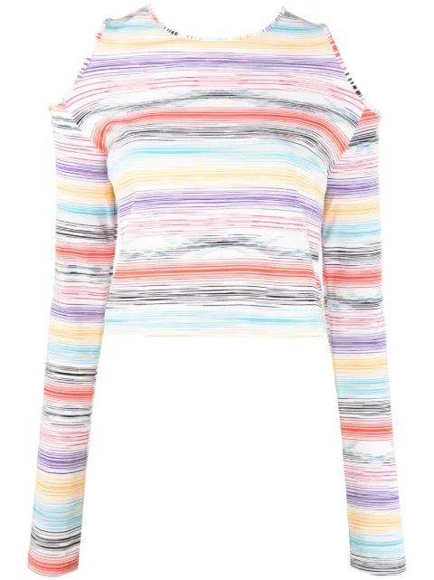 Missoni stripe-print knitted top Yellow MS23SL00BT004K