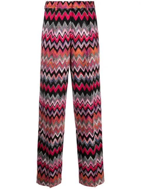 Missoni zigzag woven straight-leg trousers Black DS23SI1NBR00O0
