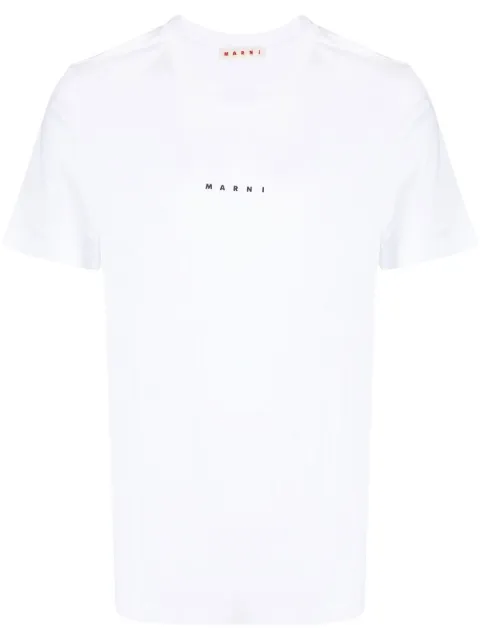 Marni logo-print cotton T-shirt White HUMU0198PDUSCS87