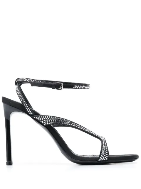 Sergio Rossi Sr Aracne 100mm crystal-embellished sandals Black B01870MFI668